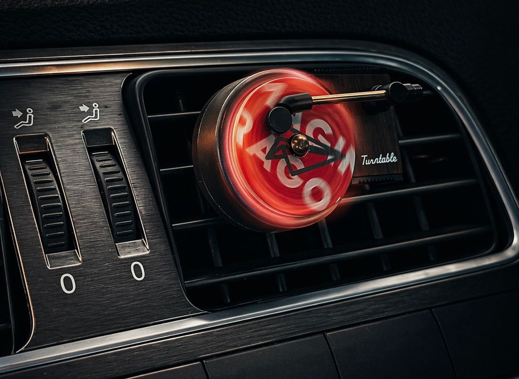 Spinning Turntable Car Vent Freshener | Retro Vinyl Design | 3 Interchangeable Scented Discs