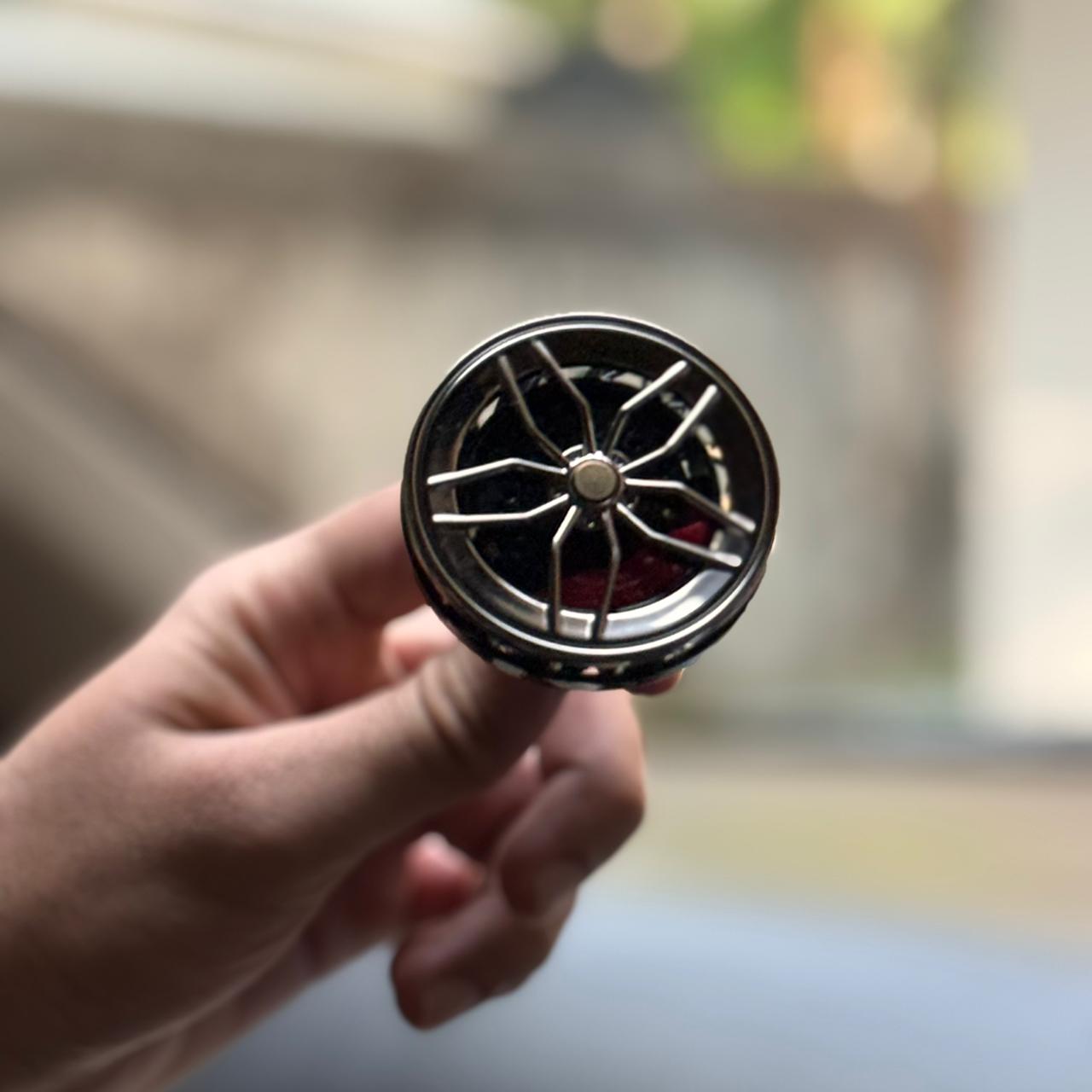 Alloy Wheel Car Vent Air Freshener | Rotating Rim Design with Brake Caliper Detail