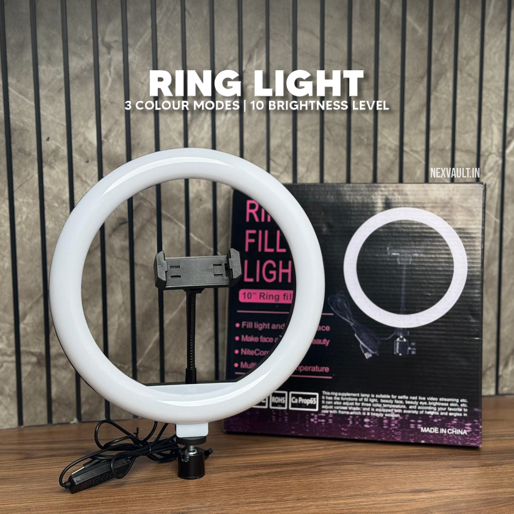 LED Ring Light (10-Inch) with Phone Holder