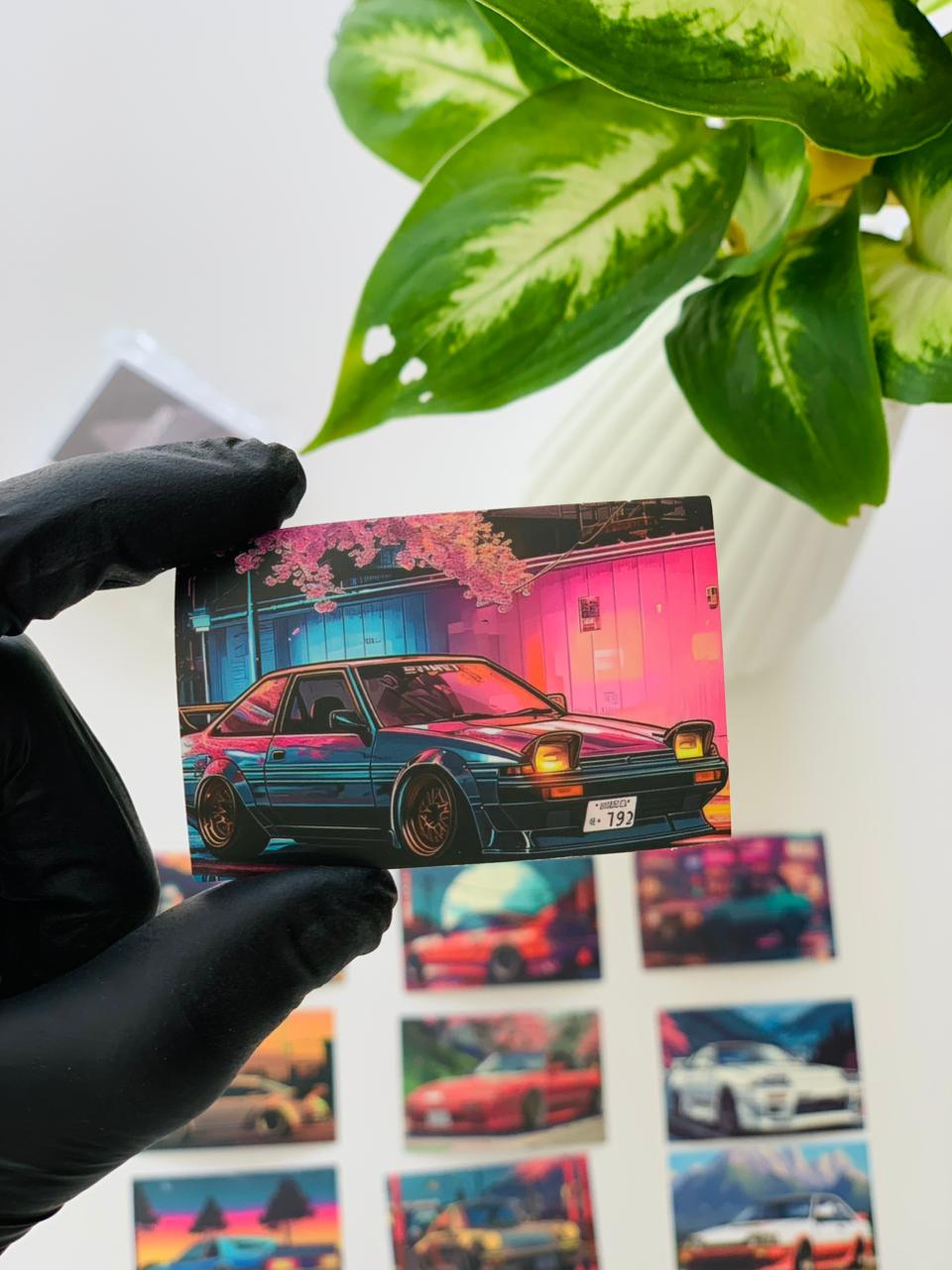 Neon Street Icons – Premium Car Sticker Set (Pack of 5,10,20,30,50)