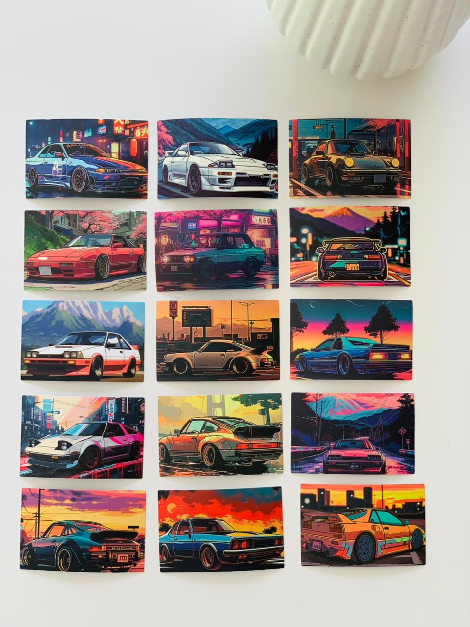 Neon Street Icons – Premium Car Sticker Set (Pack of 5,10,20,30,50)