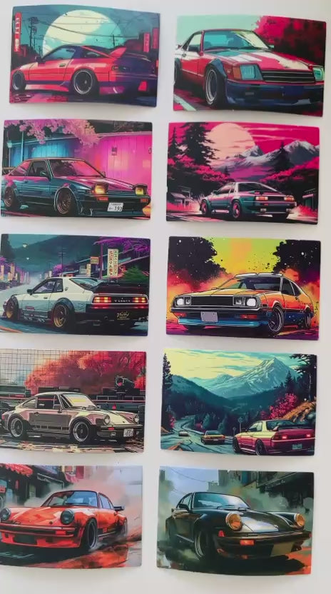 Neon Street Icons – Premium Car Sticker Set (Pack of 5,10,20,30,50)